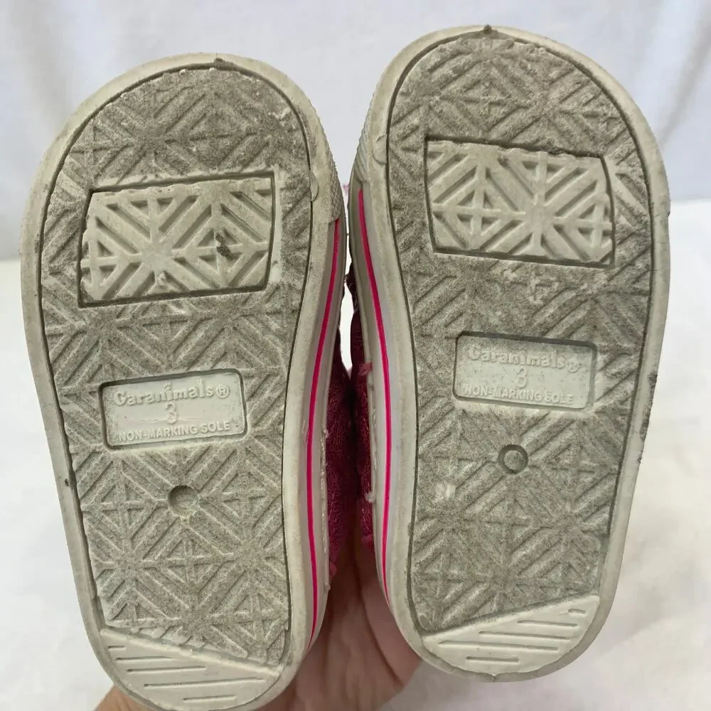 Garanimals Toddler Girls Sz 3 Metallic Hot Pink Shimmer Quilted Heart High Tops